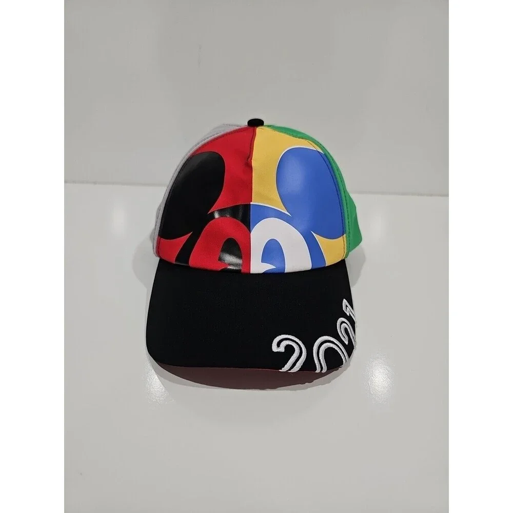 Walt Disney World Parks Mickey Mouse 2021 Multi-Color Adjustable Cap Hat Youth
